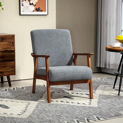Living Room Boucle Accent Chair - Grey