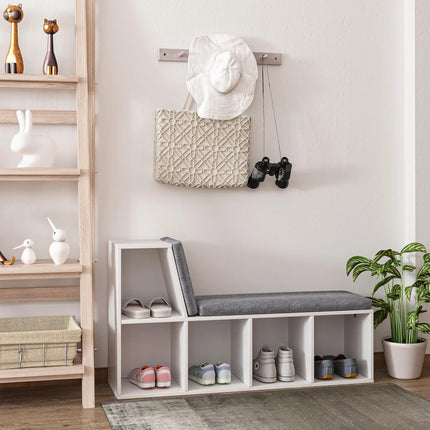 Multi-Purpose Bookshelf with 5 Cubes and Reading Nook – Grey