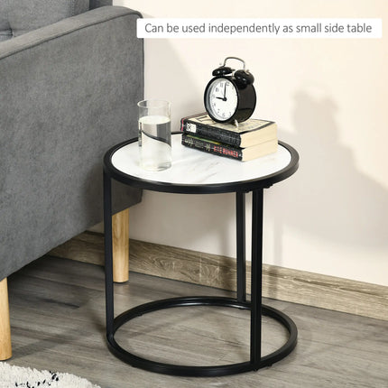 Round Nesting Coffee Table Set of 2 – White
