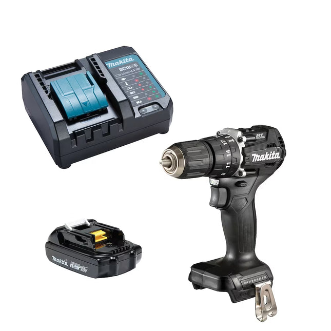 MAKITA 18V LXT Brushless 1/2-Inch SubCompact Hammer Drill-Driver Kit w/1.5Ah Battery & Charger