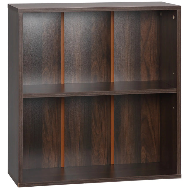 Classic Square Low Bookshelf - Dark Brown