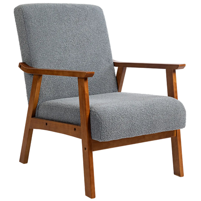 Living Room Boucle Accent Chair - Grey