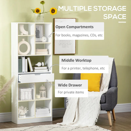 Modern Tall Bookshelf with Drawer