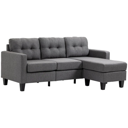 Modern L-Shaped Sectional Sofa with Chaise Lounge – Light Grey