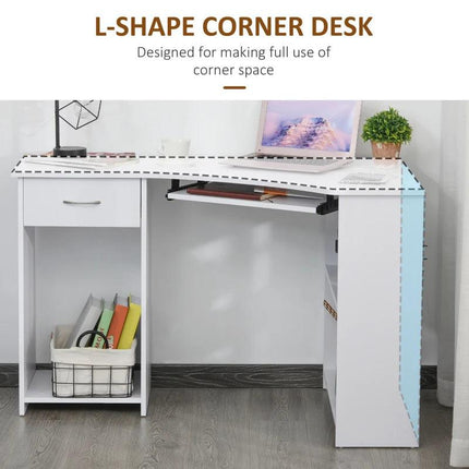 Modern Compact Corner Computer and Office Desk (White) - Toronto Liquidation Warehouse