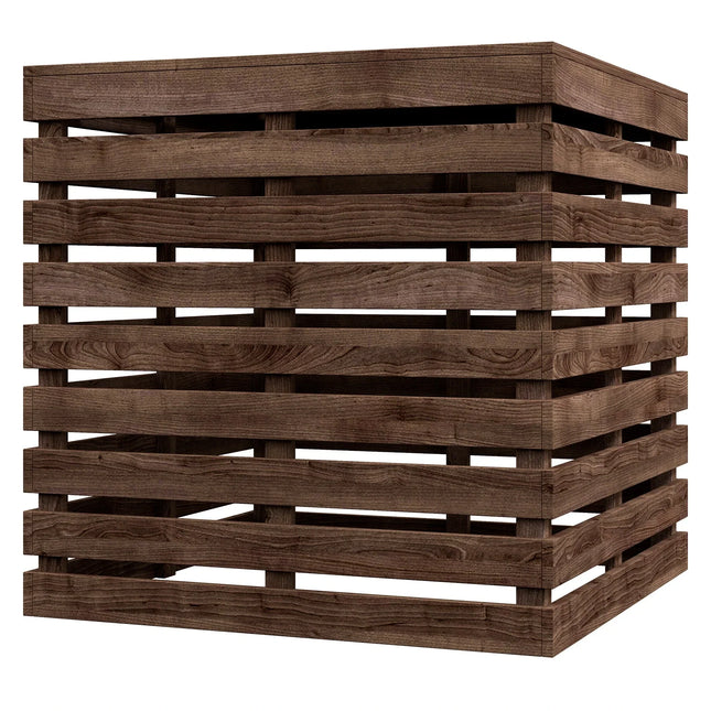 Brown Wood 2-in-1 Outdoor Patio Umbrella Base Storage Box – Brown