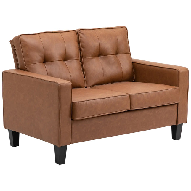 Executive Faux Leather Loveseat – Walnut Brown