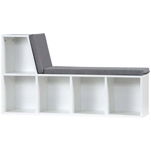 Multi-Purpose Bookshelf with 5 Cubes and Reading Nook – Grey