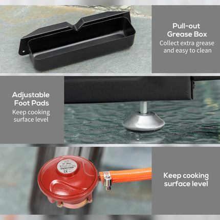 Portable Flat Table Top Propane Grill and Griddle