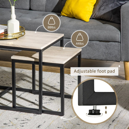 Nesting Coffee Table Set of 3 – Natural Wood